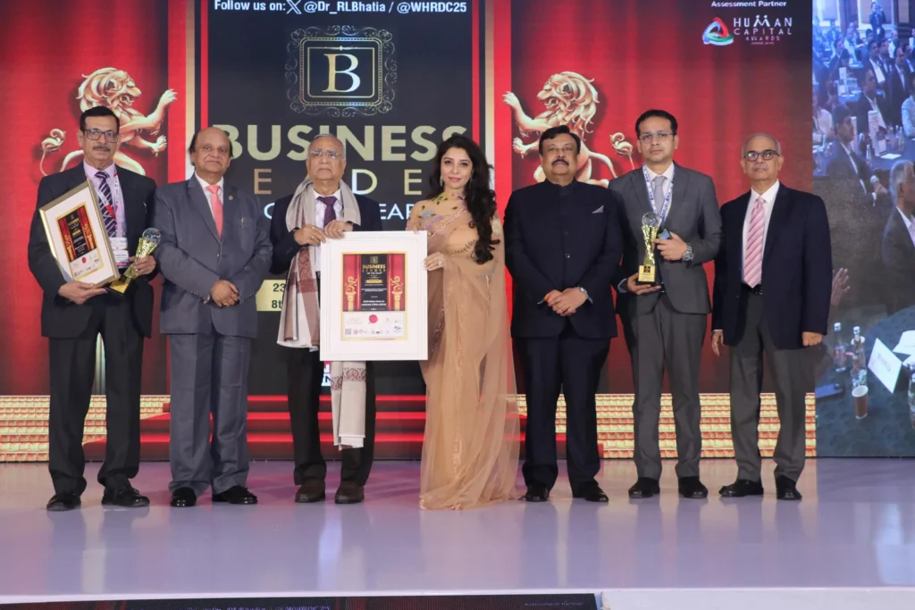 Prof. (Dr.) R. P. Banerjee is receiving the "Most Promising Centre of Excellence in Empowering Future Leaders" award for "EIILM Kolkata Centre for Leadership and Ethics( EKCLE)" at the World HRD Congresson on 19th February, 2025, Taj Lands End, Mumbai