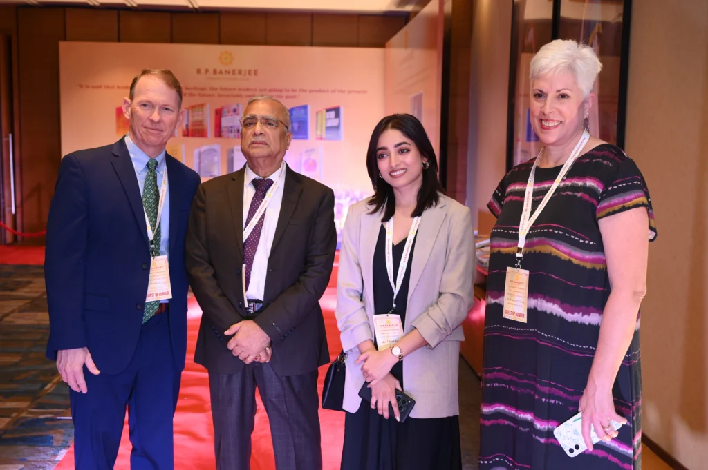 With Prof. (Dr.) Mark H. Taylor, PhD CPA , Director, Lynn Pippenger School of Accountancy, Muma College of Business, University of South Florida, Past - President, American Accounting Association (AAA),USA Ms. Rozann Taylor, Eminent Author, USA, Ms. Ishaa Saha, Actor at the Website launch event
