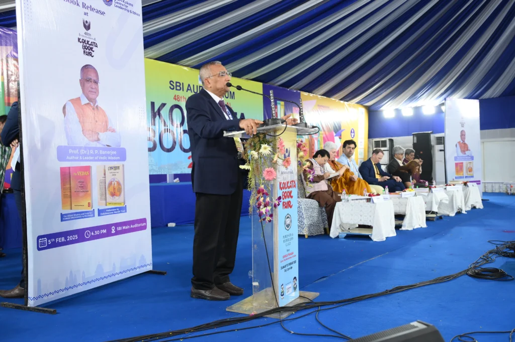 Speaking on his newly publishes Books "The Vedas –Wisdom and truth for Human Emergence" & "Vedasnana – Satyarthir Brahmagyana Sadhan" at the 48th Kolkata International Book Fair, 2025