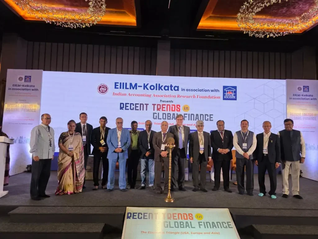 With esteemed digniteries at the International Conference Organised by EIILM- Kolkata in collaboration with Indian Accounting Association Research Foundation on " Recent Trends in Global Finance: The Economic Triangle ( USA, Europe and Asia) held on 17th June, 2025