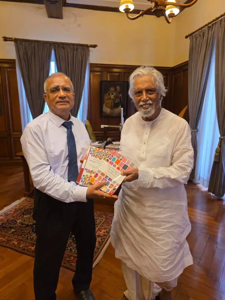 Presenting the books “Art & Science of Management in Digital Era” and “Stress Management through Mind Engineering”to Mr. Aveek Sarkar, Journalist, Chairman of Press Trust of India and vice chairman and editor emeritus of ABP Group.