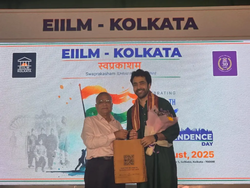 With Mr. Abir Chatterjee, renowned Actor, on the occasion of 79th Independence Day celebrated by EIILM -Kolkata