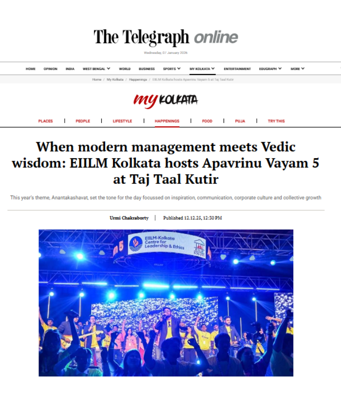 When modern management meets Vedic wisdom: EIILM Kolkata hosts Apavrinu Vayam 5 at Taj Taal Kutir