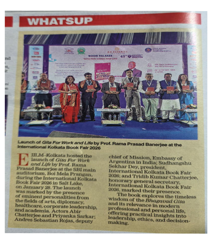 Launch of Gita For Work and Life by Prof. Rama Prasad Banerjee at International Kolkata Book Fair 2026
