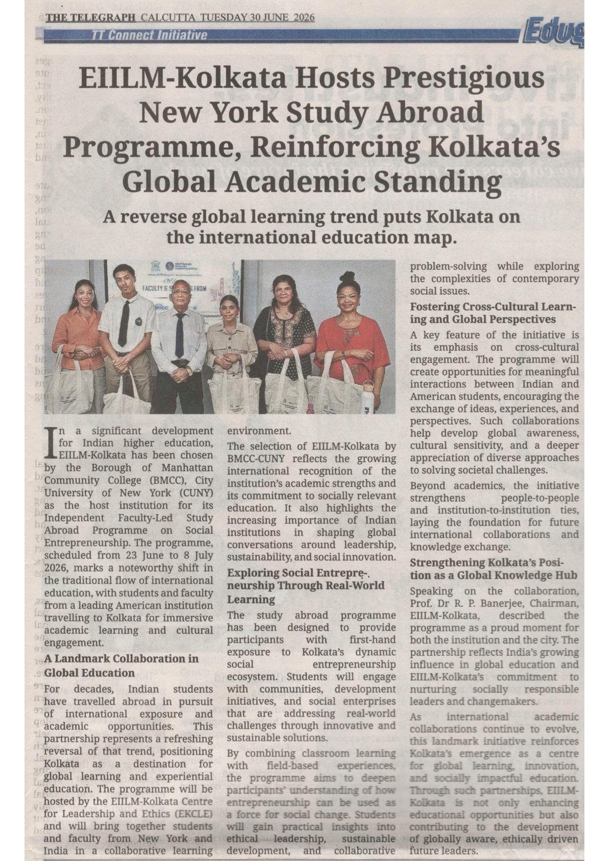 EIILM-Kolkata Hosts Prestigious New York Study Abroad Programme, Reinforcing Kolkata’s Global Academic Standing